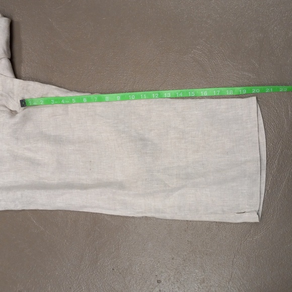 **VINTAGE**CRISTIAN TRAPANI OATMEAL COLORED 100% LINEN CAPRIS WITH POCKETS - Picture 8 of 16